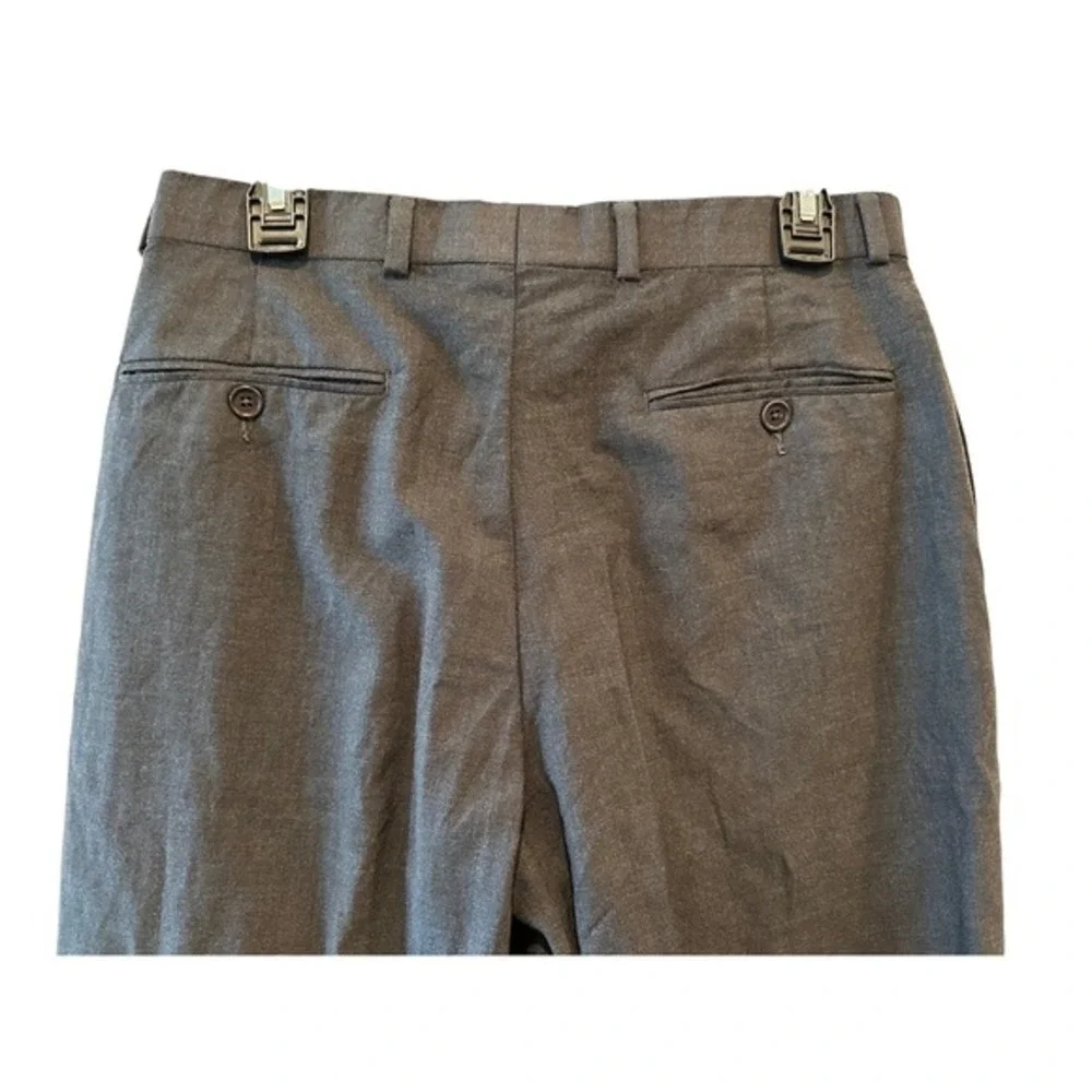 Brooks Brothers 346‎ Men's Gray Wool Lycra Stretch Dress Pants Size 29x28 Read